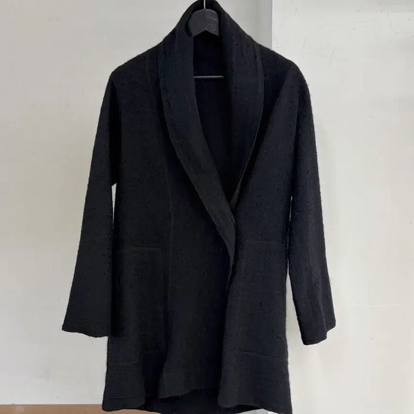 [BUNJANG] Issey Miyake Heart Wool Shawl Collar Knit Long Cardigan / 이세이 미야케 하트 울 숄칼라 니트 롱 가디건