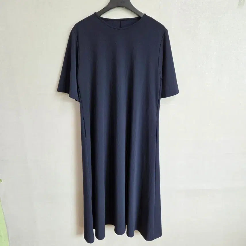 [BUNJANG] Women's Navy Long Sleeve T-Shirt Dress / 여성 반팔 네이비 롱 원피스 F JJ2924