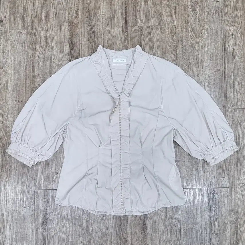 [BUNJANG] It MICHAA Short Sleeve Blouse Beige / 잇미샤 브라우스 반팔 S _ 여성