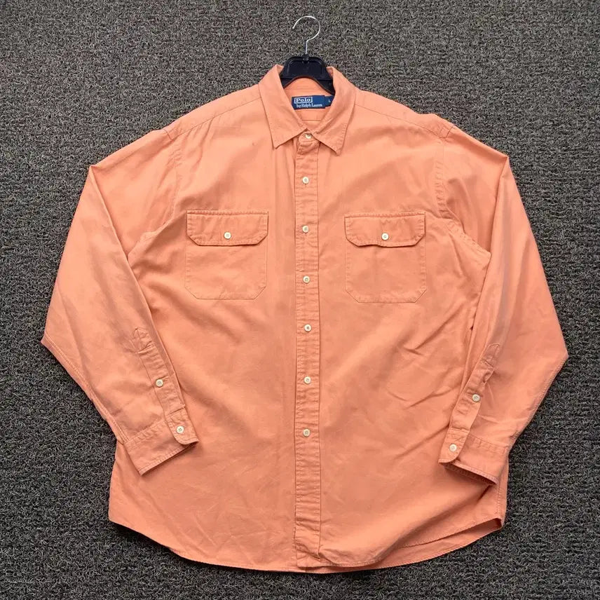 [BUNJANG] Polo Ralph Lauren Double Pocket Orange Shirt / 폴로 랄프로렌 더블 포켓 오렌지 셔츠
