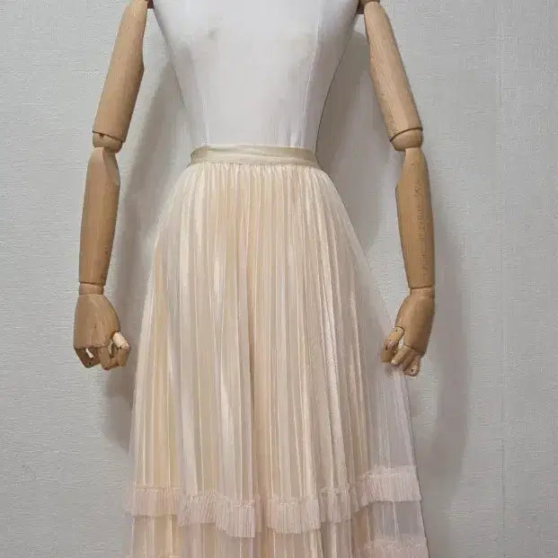 [BUNJANG] Ninth Step Chiffon Pleated Tiered Skirt / 나인스텝 쉬폰 플리츠 캉캉 스커트