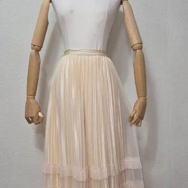 [BUNJANG] Ninth Step Chiffon Pleated Tiered Skirt / 나인스텝 쉬폰 플리츠 캉캉 스커트