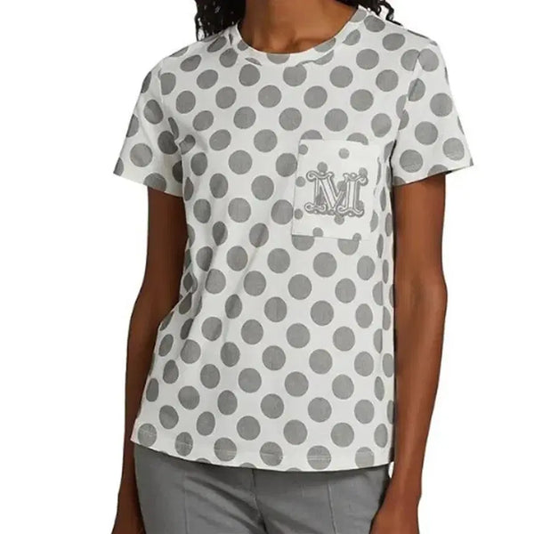 [BUNJANG] Max Mara Cotton Round Neck Short Sleeve T-Shirt / 정품 막스마라 얇은 면 라운드 반팔 티 S ~ M 사랑봉봉