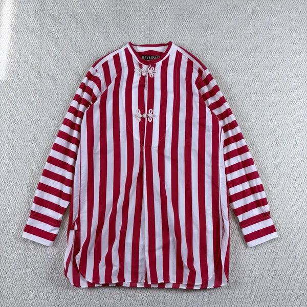 [BUNJANG] Haversack China Button Stripe Pullover Shirt / 하버색 차이나 버튼 스트라이프 풀오버 셔츠(China Button Shirt)
