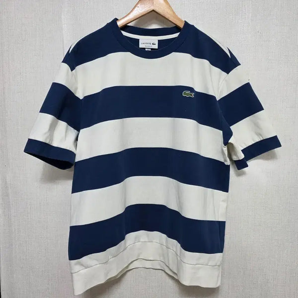 [BUNJANG] Lacoste Striped Short Sleeve T-Shirt Navy/White L / 라코스테 단가라 반팔 티셔츠 네이비/화이트