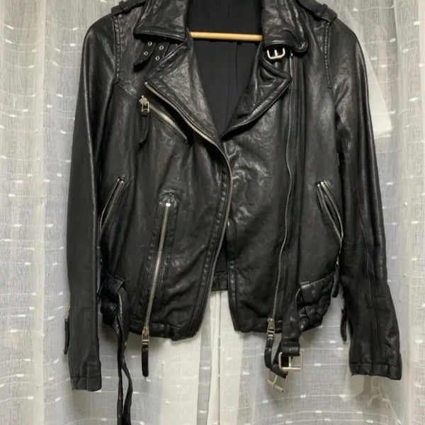 [BUNJANG] Italian Lambskin Leather Rider Jacket / 이태리 양가죽 자켓