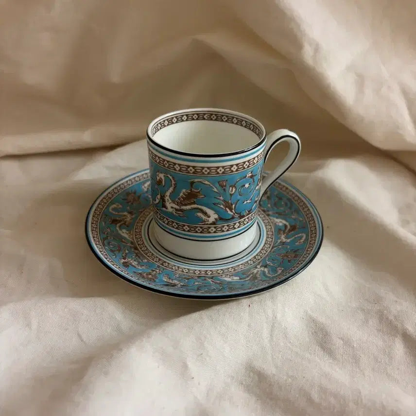 [BUNJANG] Wedgwood Florentine Turquoise Espresso Cup & Saucer Set / 영국 : 웨지우드 플로렌틴 터콰이즈 에소잔