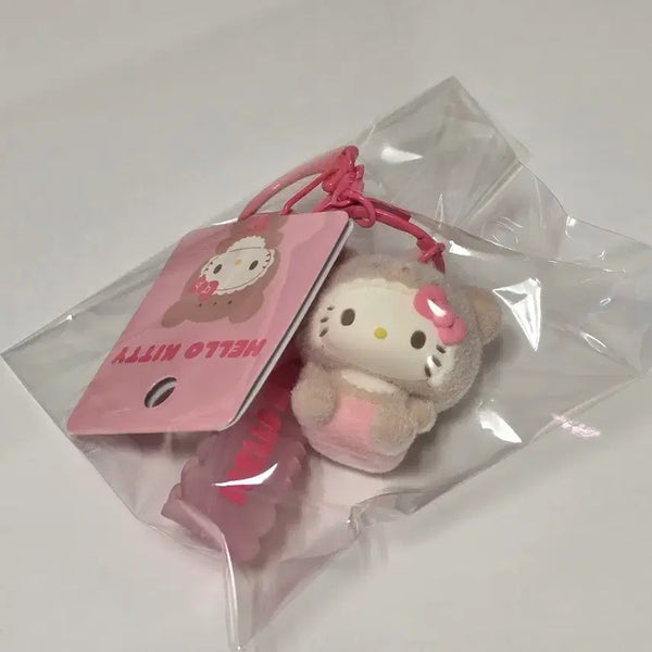 [BUNJANG] Sanrio Hello Kitty Baby Kuma Fluffy Keychain / 헬로키티 베이비 쿠마 플로키 키링