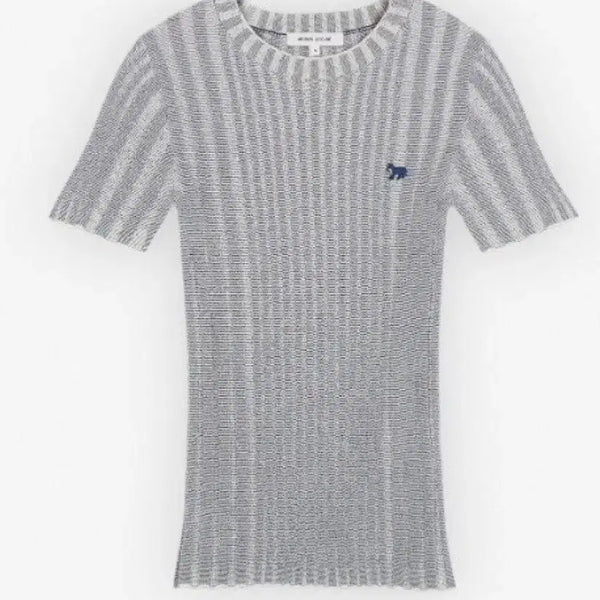 [BUNJANG] Maison Baby Fox Patch Crop Ribbed Knit / 메종 베이비폭스 패치 크롭 립드 니트 / 정품