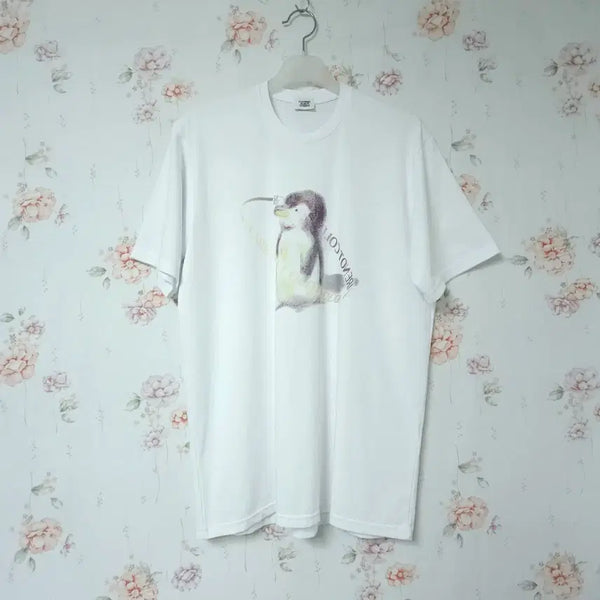[BUNJANG] Magishood Penguin Character Print T-Shirt / 마지셔우드 정품 반팔티 100~110