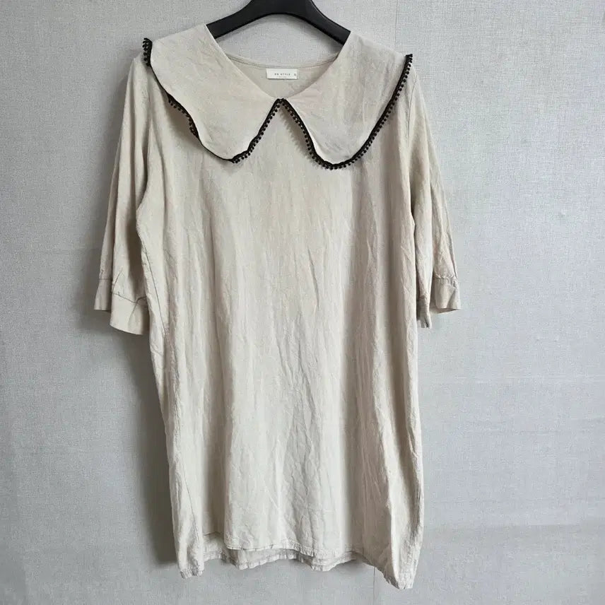 [BUNJANG] BS Style Women's Sailor Summer Dress with Wide Collar (7/10 Sleeve) / BS STYLE 여성 칠부소매 빅카라 세일러 여름 원피스 F JJ2929