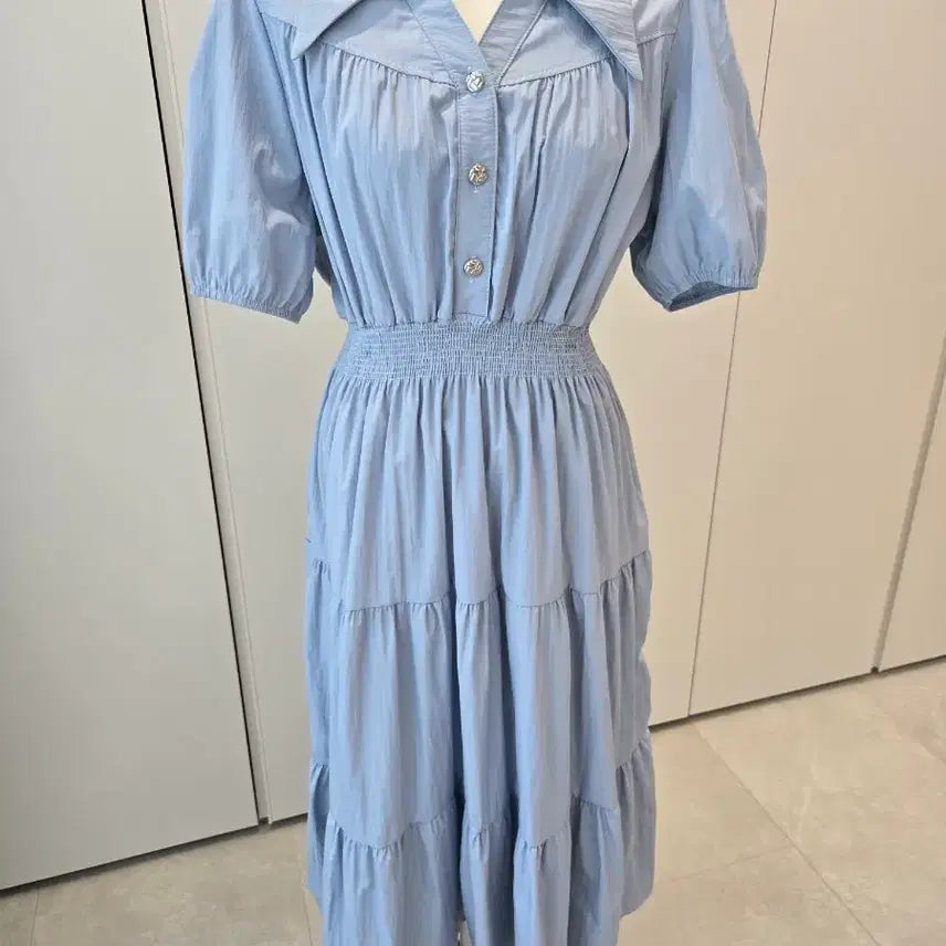 [BUNJANG] Summer V-Neck Dress with Large Collar - New with Tags / [미착용/새제품] 여름 빅카라 원피스