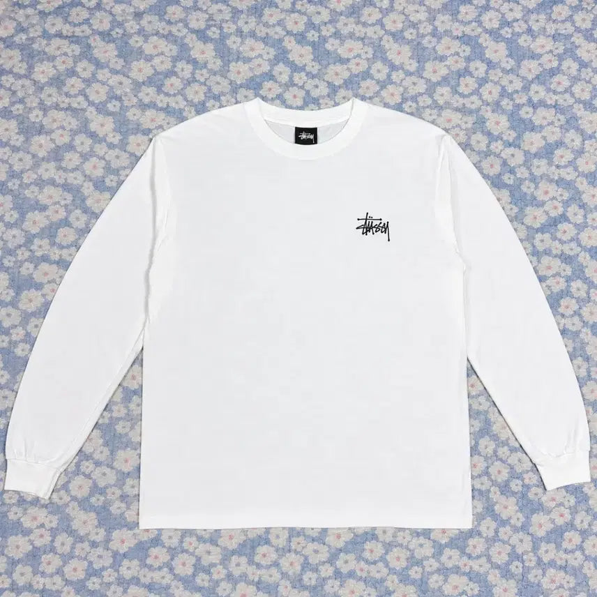 [BUNJANG] Stussy Big Logo Long Sleeve T-Shirt White L / 스투시 빅로고 롱슬리브 화이트 티셔츠 L