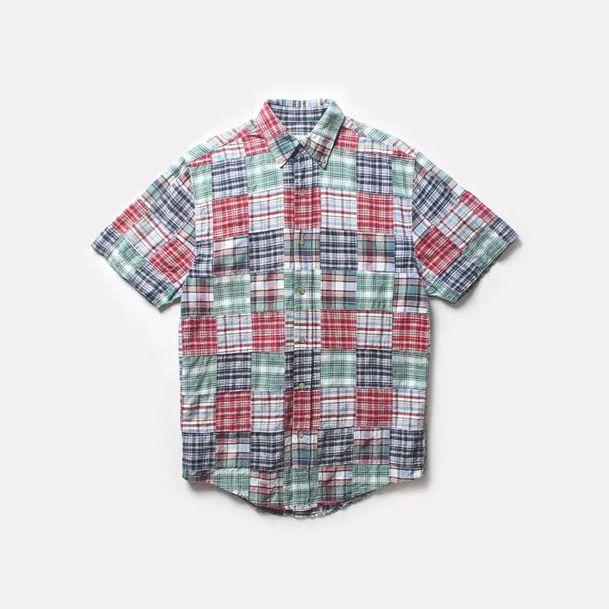 [BUNJANG] Eddie Bauer Madras Patchwork Shirt / 에디바우어 마드라스 패치워크셔츠_2824