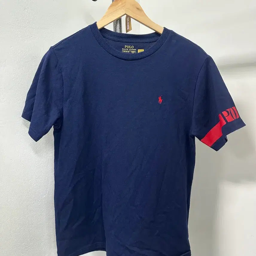 [BUNJANG] Polo Ralph Lauren Navy Striped Logo T-Shirt L / 폴로 랄프로렌 반팔티 네이비 L