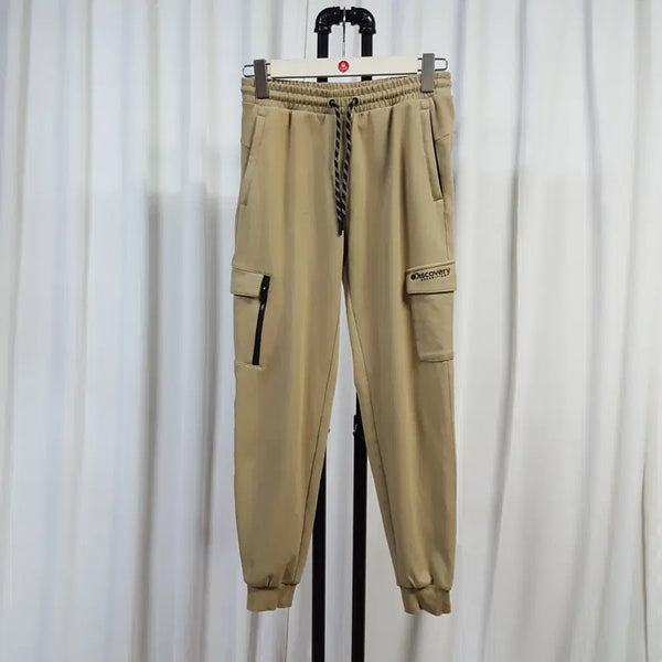 [BUNJANG] Discovery Women's Beige Cargo Jogger Pants (Size 27-28) / 디스커버리 여성 밴딩 끈 카고 조거팬츠 베이지 27-28추천 오일장