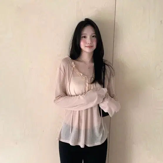 [BUNJANG] Frilly Rosie Frill String Tee / 프릴리 로지 프릴 스트링 티(새상품)