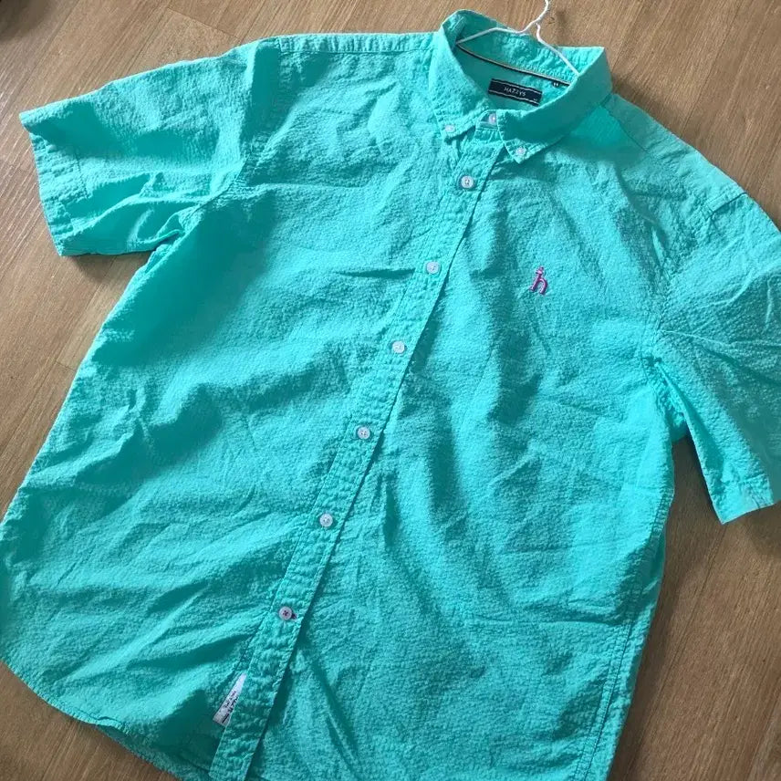 [BUNJANG] HAZZYS Mint Short Sleeve Shirt / HAZZYS 반팔 셔츠 민트