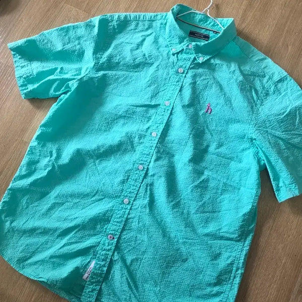 [BUNJANG] HAZZYS Mint Short Sleeve Shirt / HAZZYS 반팔 셔츠 민트