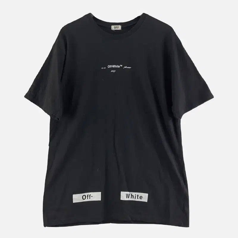 [BUNJANG] Off-White Black Men's Short Sleeve T-Shirt / 오프화이트 블랙 남자 반팔티 FREE N7504