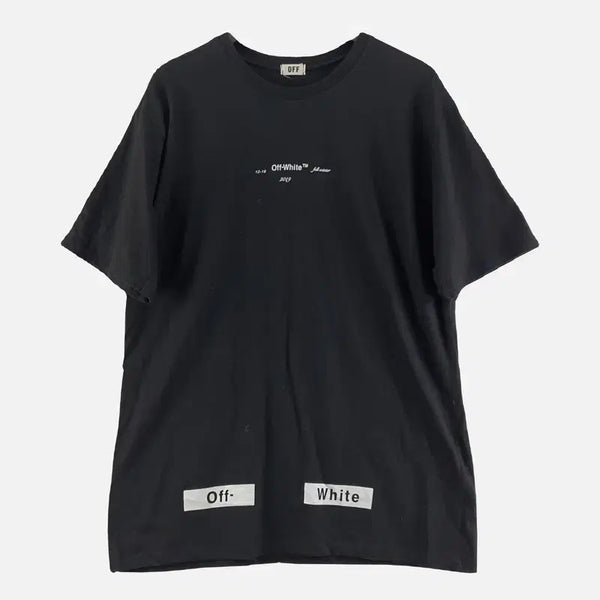 [BUNJANG] Off-White Black Men's Short Sleeve T-Shirt / 오프화이트 블랙 남자 반팔티 FREE N7504