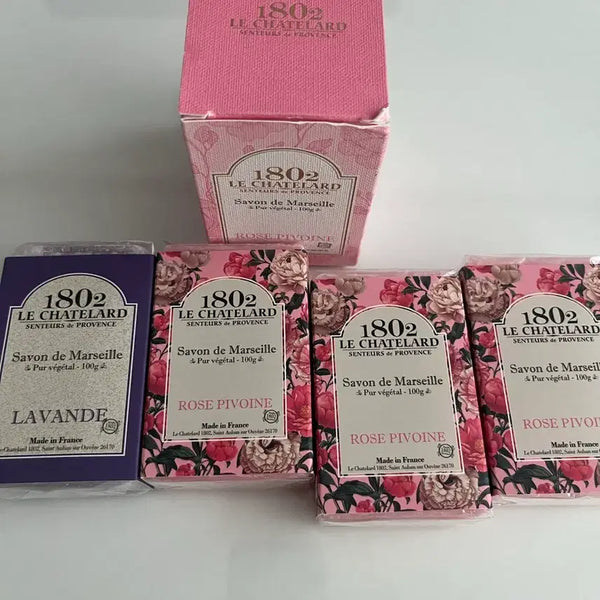 [BUNJANG] Le Chatelard Lavender/Rose Soap 100g Set of 4 / (새상품) 르샤트라 라벤더/로즈 비누 100g 4개