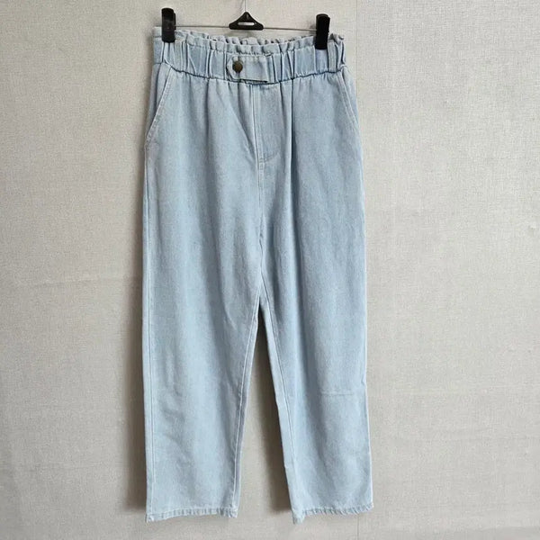 [BUNJANG] Muzak Women's Light Wash Banding Denim Pants / muzak 여성 연청 밴딩 데님 팬츠 F JJ2933