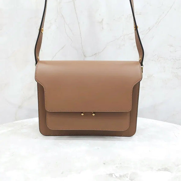 [BUNJANG] Marni Trunk Shoulder Bag Medium Calfskin Gold Brown / 마르니 트렁크 카프스킨 백 미디엄 골드 브라운