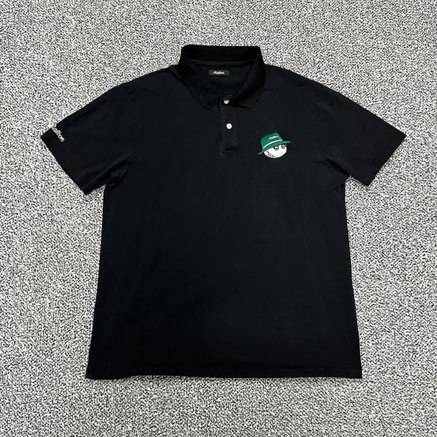 [BUNJANG] Malbon Golf Authentic Black Short Sleeve Polo Shirt Men's / >정품 말본 골프 스윙 블랙 반팔 카라티