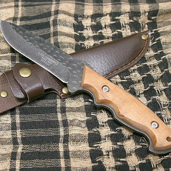 [BUNJANG] C. Jul. Herbertz 103512 Hammered Finish Bushcraft Knife with Wood Handle / c. Jul. Herbertz 103512 아웃도어, 캠핑 나이프 (미사용, 부시크래프트, 낚시, 하이킹)