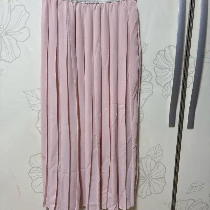 [BUNJANG] Pink Pleated Long Skirt / 핑크색 플리츠 스커트