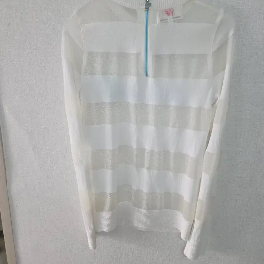 [BUNJANG] Master Bunny Women's Golf Wear Striped Zip-Up Knit Top / 마스터바니
