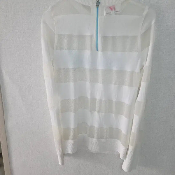 [BUNJANG] Master Bunny Women's Golf Wear Striped Zip-Up Knit Top / 마스터바니