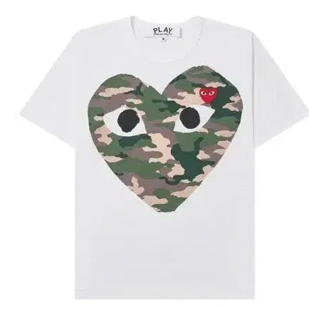 [BUNJANG] Comme des Garçons Camouflage Heart T-Shirt / 꼼데 카모플라주 하트 티셔츠 / 정품