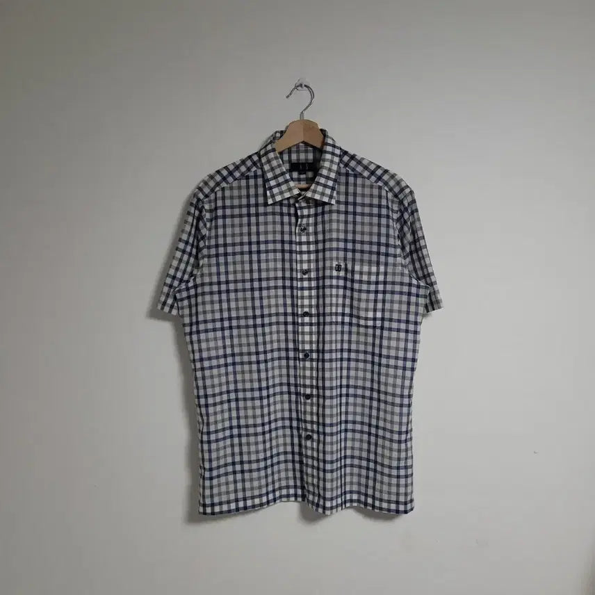 [BUNJANG] DAKS Check Pattern Short Sleeve Shirt (Size 105) / (105) DAKS 닥스 체크 반팔 셔츠