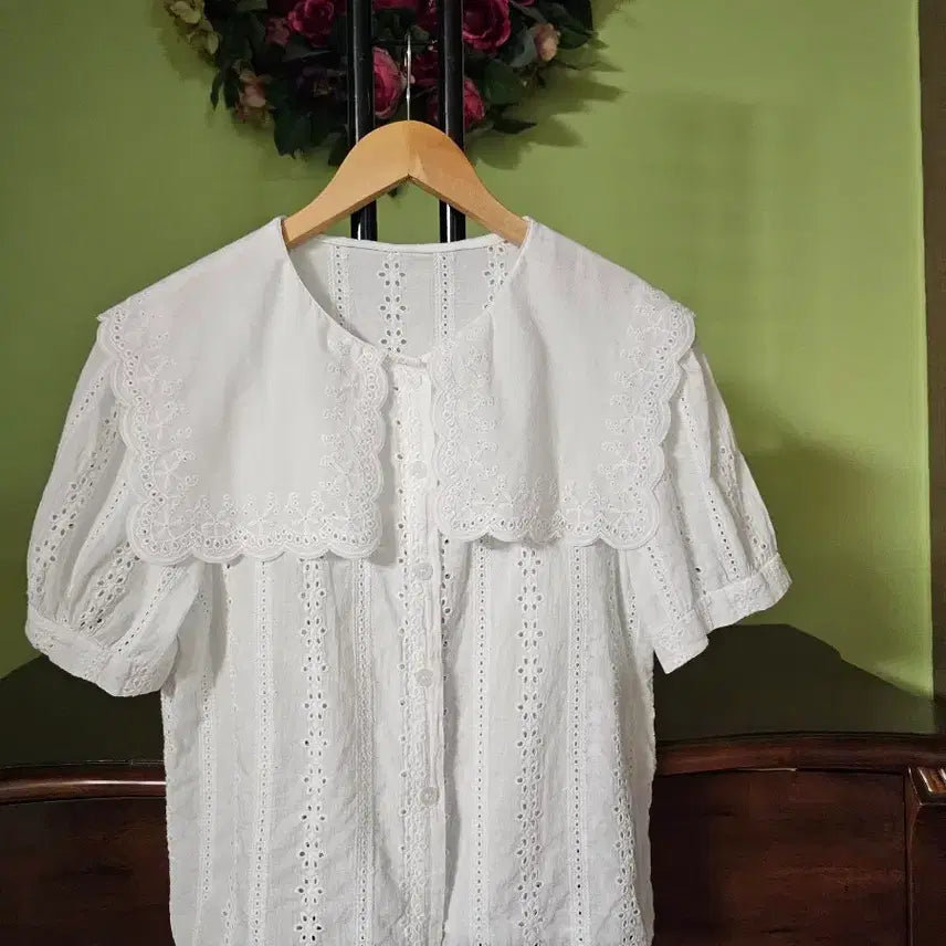 [BUNJANG] Asa Cotton Sailor Collar Blouse / 아사면 세일러카라 블라우스