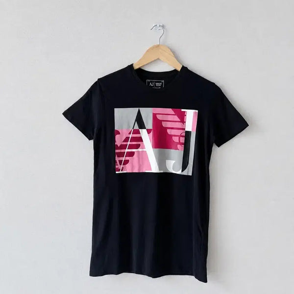 [BUNJANG] Armani Jeans Women's Logo Short Sleeve T-Shirt Size L (55) / (정품) 아르마니 진스(AJ) 여성 로고 반팔 L 55 사이즈