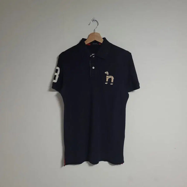[BUNJANG] HAZZYS Men's Dark Navy Short Sleeve Polo Shirt / (100) HAZZYS 헤지스 남성 반팔 카라 티셔츠 다크네이비