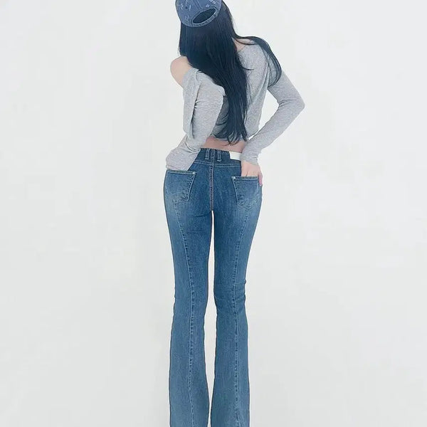 [BUNJANG] Davyness Low-Rise Slim Bootcut Denim Pants / [정가6만 새상품] 다비너스 로우라이즈 슬림 부츠컷 데님 팬츠