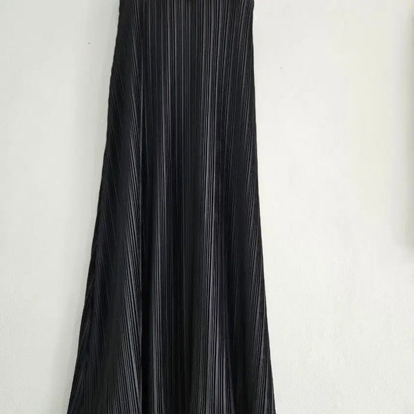 [BUNJANG] Pleated Long Skirt Black / 플리츠 롱 스커트 블랙