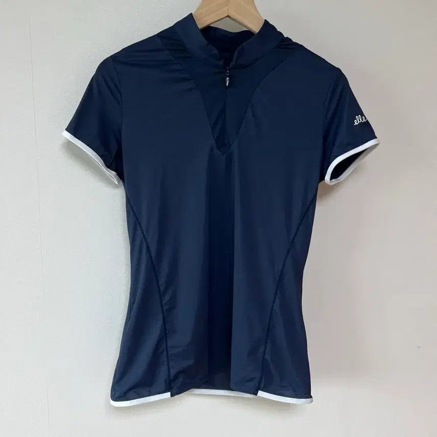 [BUNJANG] Elle Golf Women's Short Sleeve Golf T-Shirt (Navy, Size 85) / [정품] 엘르골프 여성 골프 의류 반팔 티셔츠 85사이즈 (네이비)