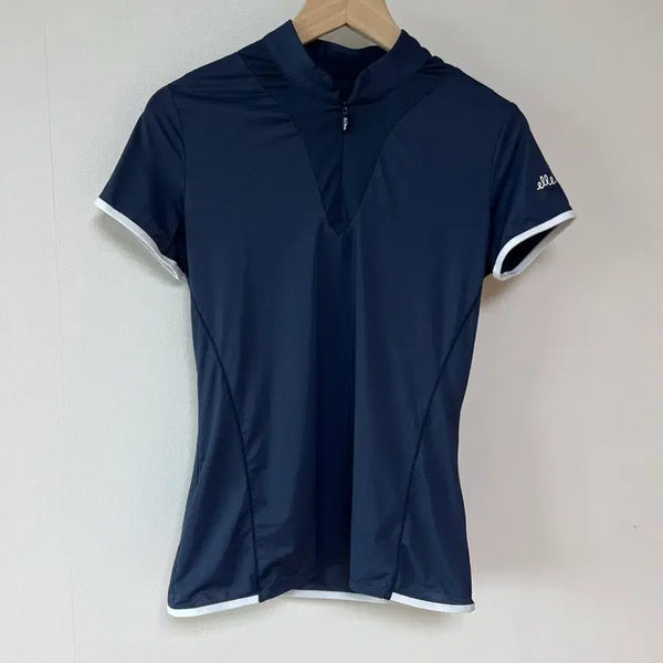 [BUNJANG] Elle Golf Women's Short Sleeve Golf T-Shirt (Navy, Size 85) / [정품] 엘르골프 여성 골프 의류 반팔 티셔츠 85사이즈 (네이비)