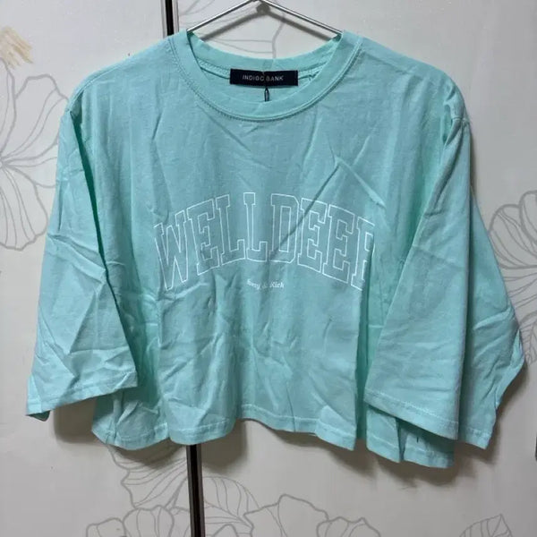 [BUNJANG] Indi-Bank Mint Cropped T-Shirt / 인디고뱅크 민트색 크롭티