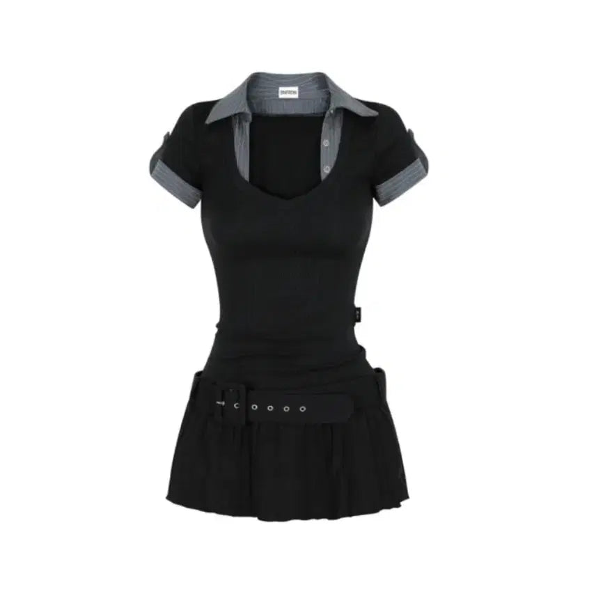 [BUNJANG] Bien From Study Waist Belt Dress Black / 비엔프롬 원피스 블랙
