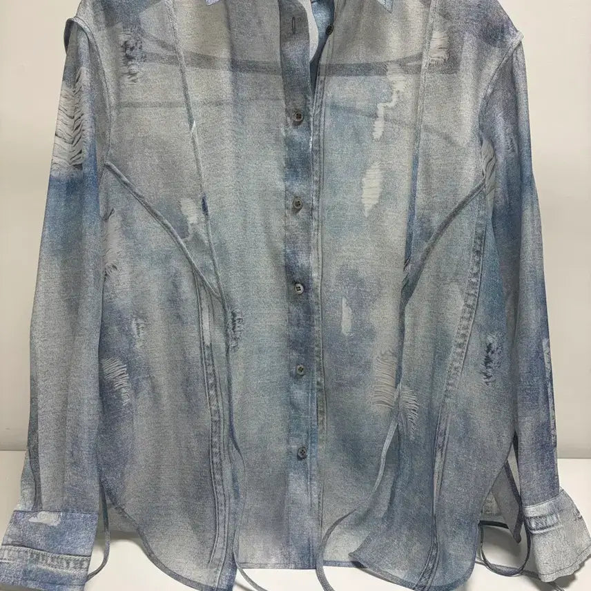 [BUNJANG] Sheer Button-Up Shirt / 시스루 셔츠