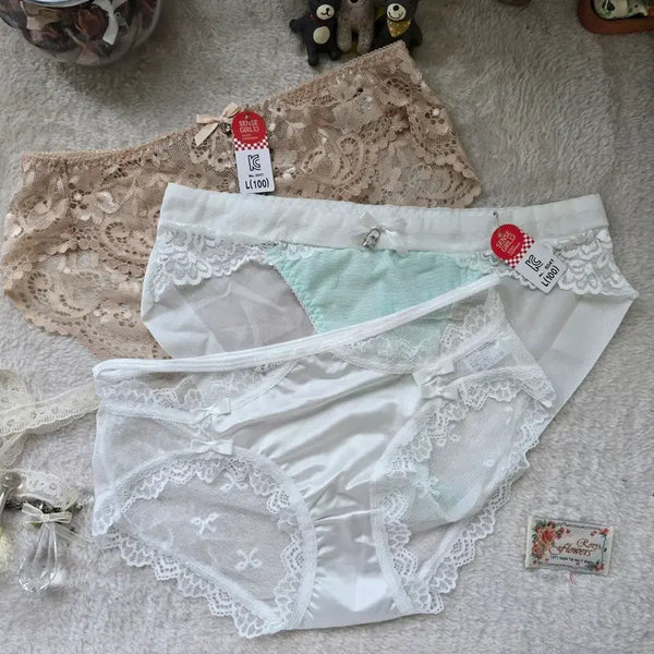 [BUNJANG] Women's Lace Panty Set (3-Pack) / 여성 팬티 L(100) 3종세트 레이스팬티 여성속옷
