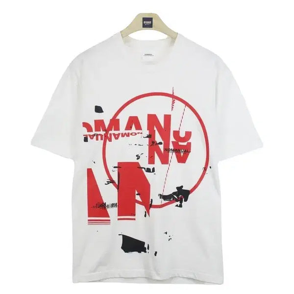 [BUNJANG] NOMANUAL Oversized T-Shirt (White, Size 95) / 22335 노메뉴얼 오버핏 반팔티 95 남자 티셔츠 브랜구제