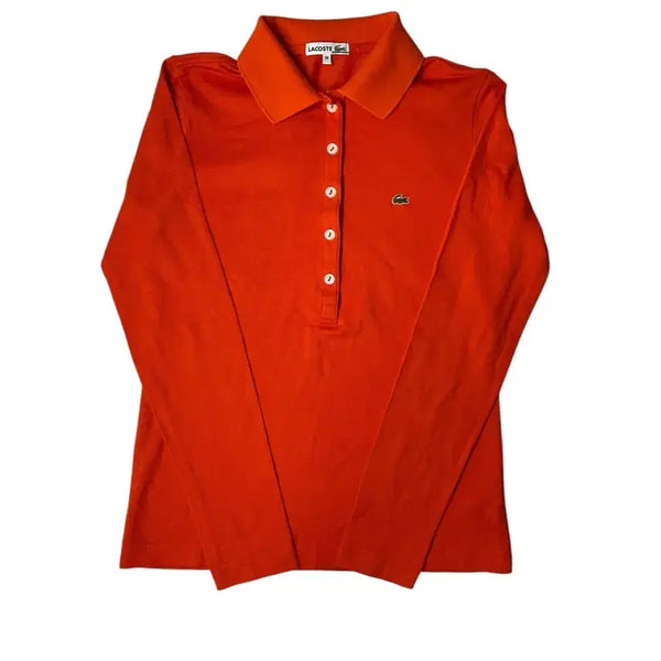 [BUNJANG] Lacoste Long Sleeve Polo Shirt Orange / 라코스테 긴팔 카라티셔츠 오렌지색