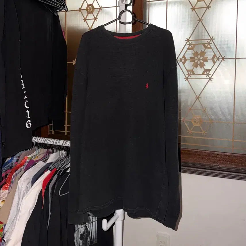 [BUNJANG] Polo Ralph Lauren Waffle Knit Sweater Black XL / 폴로 랄프로렌 와플 니트 블랙
