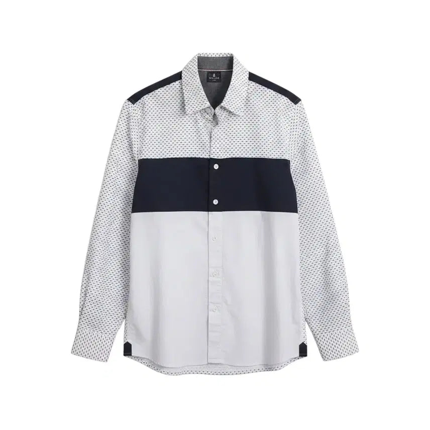 [BUNJANG] Wide Angle Men's Color-Block Golf Shirt / 남성95/ 와이드앵글 배색 골프 셔츠